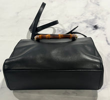 Load image into Gallery viewer, Gucci Black Double Bamboo Top Handle Tote Crossbody