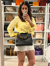 Load image into Gallery viewer, Gucci Black Double Bamboo Top Handle Tote Crossbody