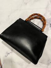 Load image into Gallery viewer, Gucci Black Double Bamboo Top Handle Tote Crossbody