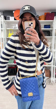Load image into Gallery viewer, Chanel Boy North South Rectangle Cobalt Blue Caviar Crossbody Bag