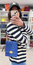 Load image into Gallery viewer, Chanel Boy North South Rectangle Cobalt Blue Caviar Crossbody Bag