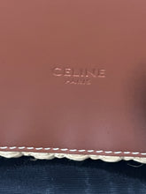 Load image into Gallery viewer, Celine Leather-Trimmed Raffia Large Logo Tote