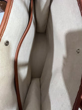 Load image into Gallery viewer, Celine Leather-Trimmed Raffia Large Logo Tote