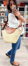 Load image into Gallery viewer, Christian Louboutin Biloumoon Medium Leather-Trimmed Raffia Tote