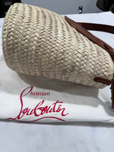 Load image into Gallery viewer, Christian Louboutin Biloumoon Medium Leather-Trimmed Raffia Tote