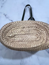 Load image into Gallery viewer, Celine Leather-Trimmed Palm Leaves Khaki Medium Tote