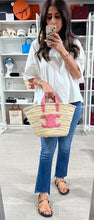 Load image into Gallery viewer, Celine Small Leather-Trimmed Palm Leaves Flamingo Pink Tote