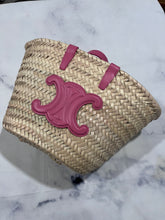 Load image into Gallery viewer, Celine Small Leather-Trimmed Palm Leaves Flamingo Pink Tote
