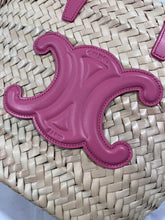 Load image into Gallery viewer, Celine Small Leather-Trimmed Palm Leaves Flamingo Pink Tote
