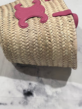Load image into Gallery viewer, Celine Small Leather-Trimmed Palm Leaves Flamingo Pink Tote