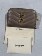Load image into Gallery viewer, Saint Laurent YSL Cassandre Beige Zip Card Case