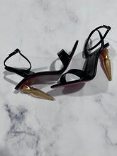 Load image into Gallery viewer, Christian Louboutin Black Lipqueen Patent 100 Sandal