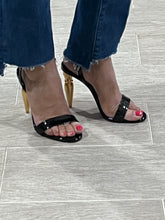 Load image into Gallery viewer, Christian Louboutin Black Lipqueen Patent 100 Sandal
