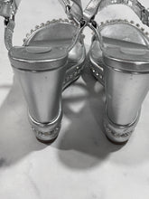 Load image into Gallery viewer, Christian Louboutin Silver Pyrastrass Metallic Wedge Sandal