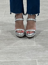 Load image into Gallery viewer, Christian Louboutin Silver Pyrastrass Metallic Wedge Sandal