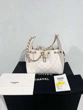 Load image into Gallery viewer, Chanel 25 White Caviar Small Shoulder Bag
