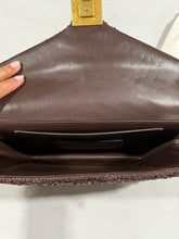 Load image into Gallery viewer, Valentino Garavani Chocolate Brown Roman Raffia Wristlet