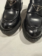 Load image into Gallery viewer, Prada Black Leather Round Toe Black Loafers