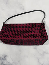 Load image into Gallery viewer, Fendi Red/Black Baguette Shoulder Bag