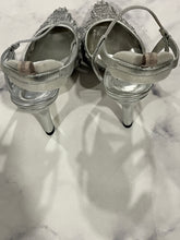 Load image into Gallery viewer, Fendi Colbri FF Mesh Silver Slingback Sandals