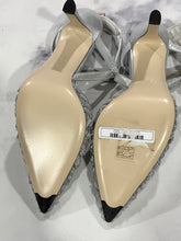 Load image into Gallery viewer, Fendi Colbri FF Mesh Silver Slingback Sandals