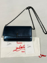 Load image into Gallery viewer, Christian Louboutin Metallic Blue Wallet On A Chain