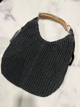 Load image into Gallery viewer, Saint Laurent YSL Mombasa Horn Raffia Bag