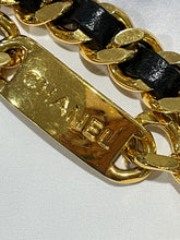 Load image into Gallery viewer, Chanel Vintage Black Leather Gold Chain Belt