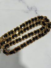 Load image into Gallery viewer, Chanel Vintage Black Leather Gold Chain Belt