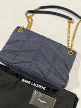 Load image into Gallery viewer, Saint Laurent YSL Small Lou Lou Navy Blue Woven Bag
