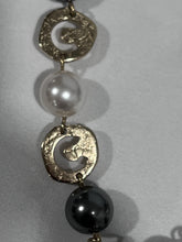 Load image into Gallery viewer, Chanel 19A Egyptian CC Gold tone Faux Pearl Strand Necklace