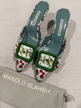 Load image into Gallery viewer, Manolo Blahnik Floral Satin Mule