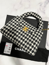 Load image into Gallery viewer, Chanel 24S Black White Houndstooth Large Nano Handbag