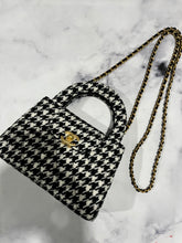 Load image into Gallery viewer, Chanel 24S Black White Houndstooth Large Nano Handbag