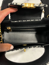 Load image into Gallery viewer, Chanel 24S Black White Houndstooth Large Nano Handbag