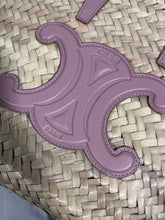 Load image into Gallery viewer, Celine Small Leather-Trimmed Palm Leaves Vintage Pink Tote