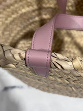 Load image into Gallery viewer, Celine Small Leather-Trimmed Palm Leaves Vintage Pink Tote
