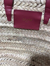 Load image into Gallery viewer, Celine Small Leather-Trimmed Palm Leaves Lipstick Tote