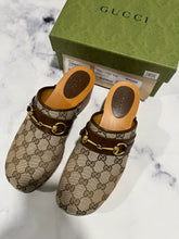 Load image into Gallery viewer, Gucci Horsebit Monogram Clogs Mules