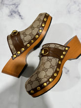 Load image into Gallery viewer, Gucci Horsebit Monogram Clogs Mules