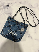 Load image into Gallery viewer, Chanel 24P Stitched Denim 22 Crossbody Bag