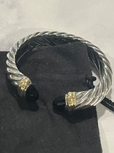 Load image into Gallery viewer, David Yurman Sterling Silver 18Kt Onyx Waverly Cuff