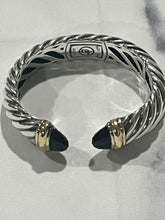 Load image into Gallery viewer, David Yurman Sterling Silver 18Kt Onyx Waverly Cuff