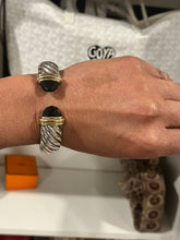 Load image into Gallery viewer, David Yurman Sterling Silver 18Kt Onyx Waverly Cuff