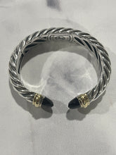 Load image into Gallery viewer, David Yurman Sterling Silver 18Kt Onyx Waverly Cuff