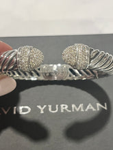 Load image into Gallery viewer, David Yurman Sterling Silver Diamond Waverly Cuff