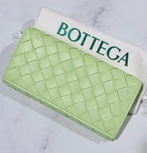 Load image into Gallery viewer, Bottega Veneta Fennel Intreciatto Leather Flap Wallet