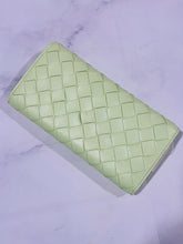 Load image into Gallery viewer, Bottega Veneta Fennel Intreciatto Leather Flap Wallet