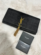 Load image into Gallery viewer, Saint Laurent YSL Kate Tassel Leather Embossed Clutch