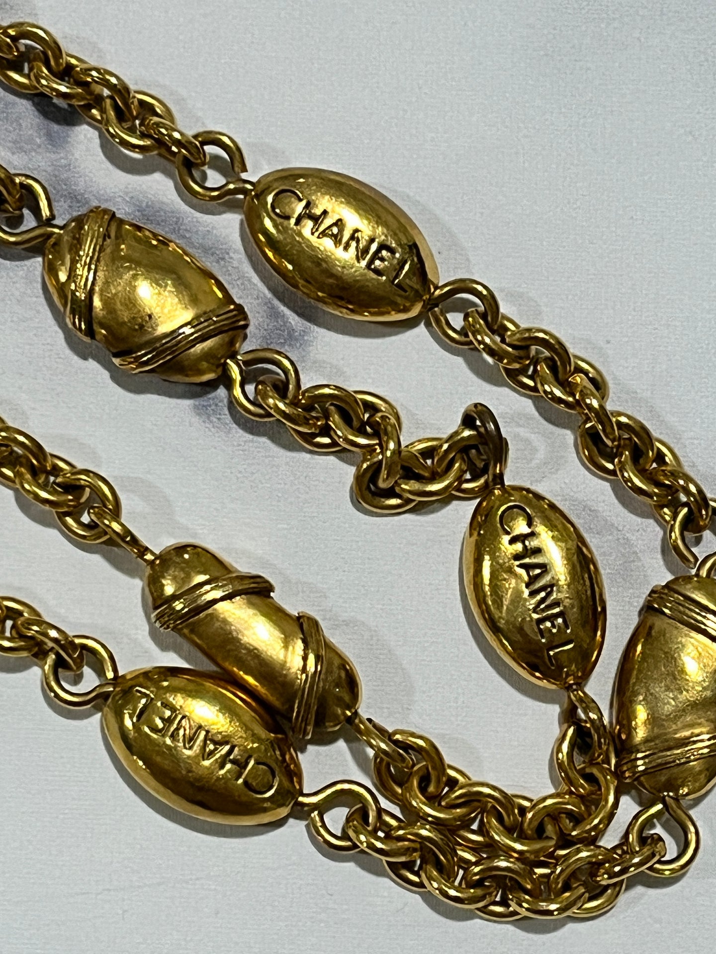 Chanel 94 Gold Nugget Chain CC Necklace